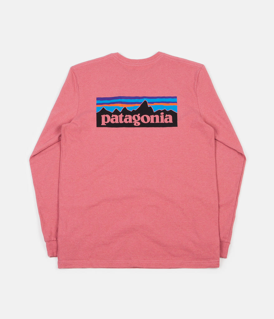 Patagonia P 6 Logo Responsibili Tee Long Sleeve T Shirt Sticker Pink