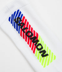 Salomon Pulse Race Flag Crew Socks - White / Fiery Red / Safety Yellow thumbnail