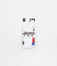 Salomon Pulse Race Flag Crew Socks - White / Fiery Red / Safety Yellow thumbnail
