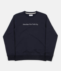 Saturdays NYC Bowery Crewneck Sweatshirt in Midnight thumbnail