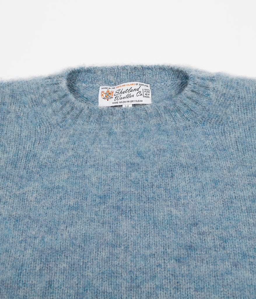 トップス Wizzard SHAGGY WOOL CREW NECK Shetland Woollen Co. Shaggy S Knit Crewneck Sweatshirt - Sky