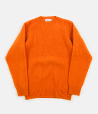 Shetland Woollen Co. Heavy Brushed Shaggy Crewneck in Orange thumbnail