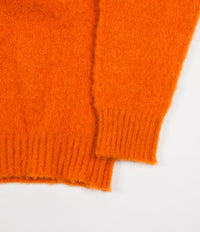 Shetland Woollen Co. Heavy Brushed Shaggy Crewneck in Orange thumbnail