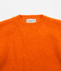 Shetland Woollen Co. Heavy Brushed Shaggy Crewneck in Orange thumbnail