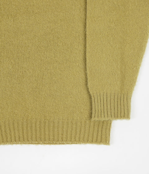 Shetland Woollen Co. Shaggy Crewneck Sweatshirt in Chartreuse
