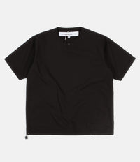 Uniform Bridge Cotton Henley Short Sleeve Shirt - Black thumbnail