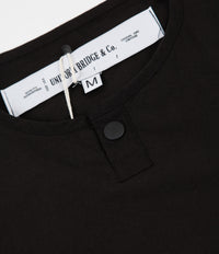 Uniform Bridge Cotton Henley Short Sleeve Shirt - Black thumbnail