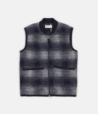 Universal Works Austin Wool Fleece Waistcoat in Navy thumbnail