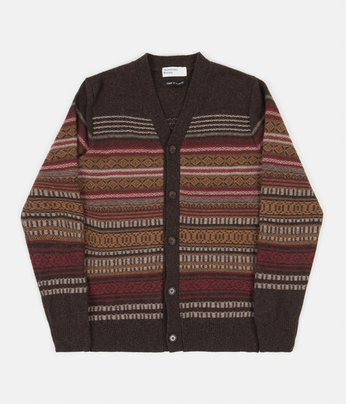 Universal Works Reverse Isle Loose Cardigan - Chocolate