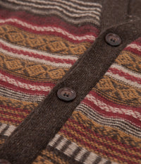 Universal Works Reverse Isle Loose Cardigan in Chocolate thumbnail
