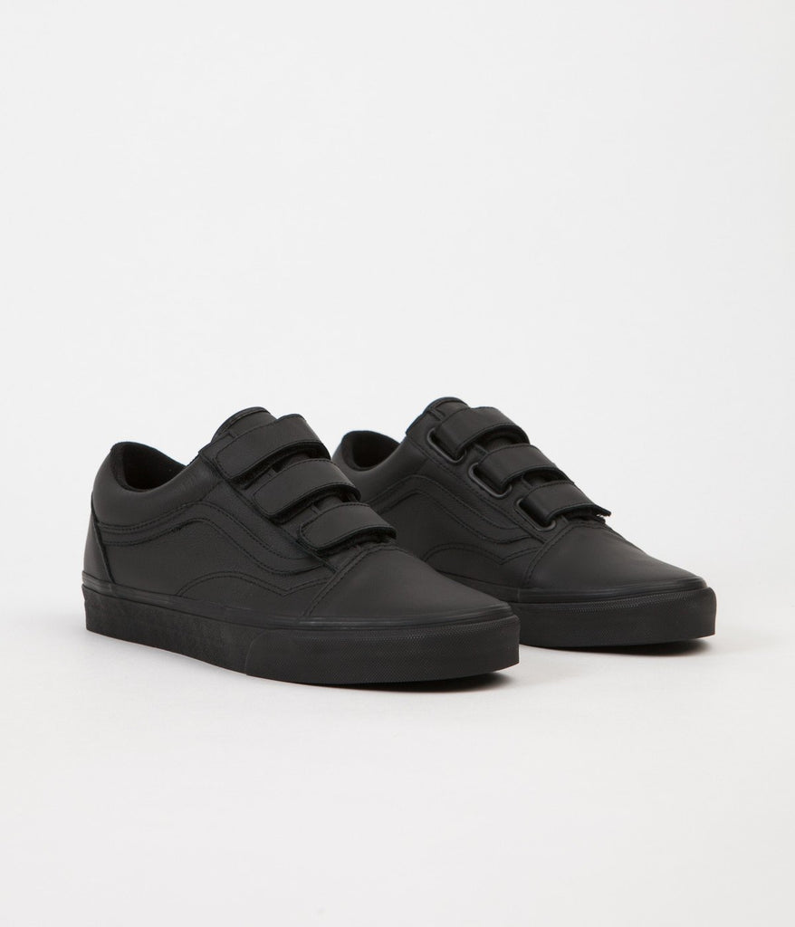 Vans old skool on sale black mono leather