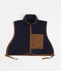 Workware Life Fleece Vest in Navy and Brown thumbnail