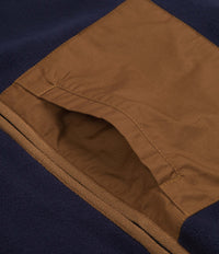 Workware Life Fleece Vest in Navy and Brown thumbnail