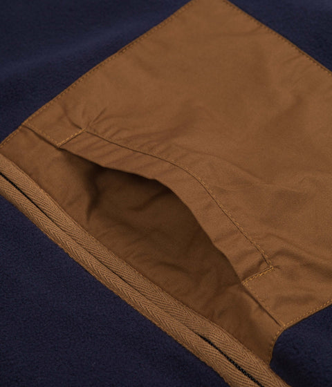 Workware Life Fleece Vest in Navy and Brown