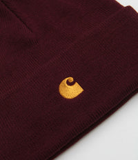 Carhartt Chase Beanie - Amarone / Gold thumbnail