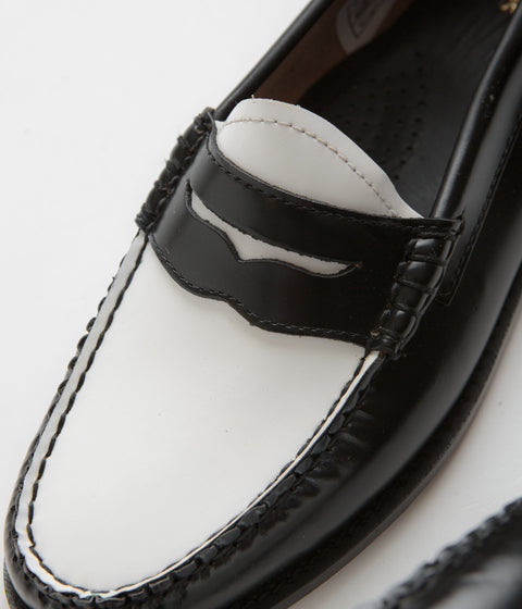 G.H. Bass Womens Weejun Penny Shoes in Black and White