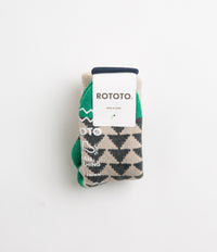 RoToTo Comfy Room Sankaku Socks - Charcoal / Green thumbnail