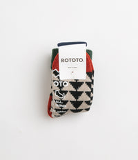 RoToTo Comfy Room Sankaku Socks - Green / Black / Red thumbnail
