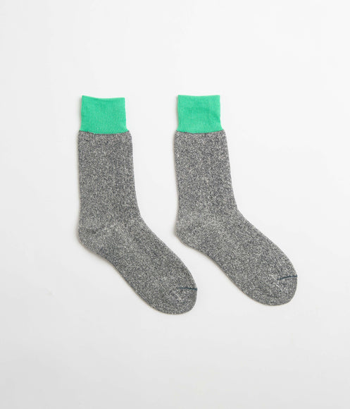 RoToTo Double Face Crew Socks - Mint / Grey