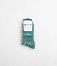 RoToTo Patterned Socks - Blue thumbnail