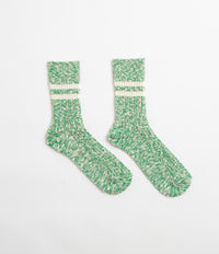 RoToTo Slub Stripe Socks - Green thumbnail