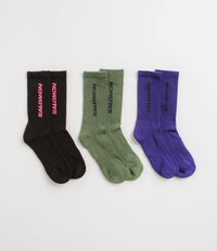 Salomon Everyday Crew Socks (3 Pack) - Liberty / Black / Deep Lichen Green thumbnail