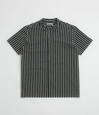 YMC Malick Short Sleeve Shirt in Navy and Yellow thumbnail
