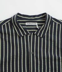YMC Malick Short Sleeve Shirt in Navy and Yellow thumbnail