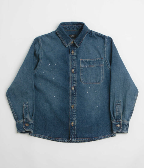 A.P.C. Basile Overshirt in Washed Indigo