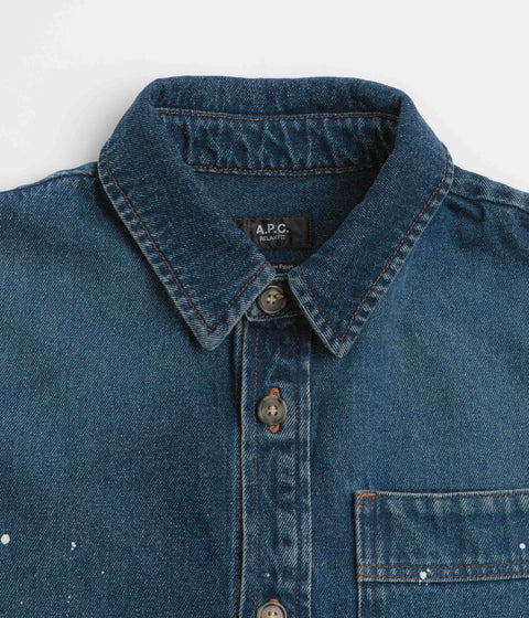 A.P.C. Basile Overshirt in Washed Indigo