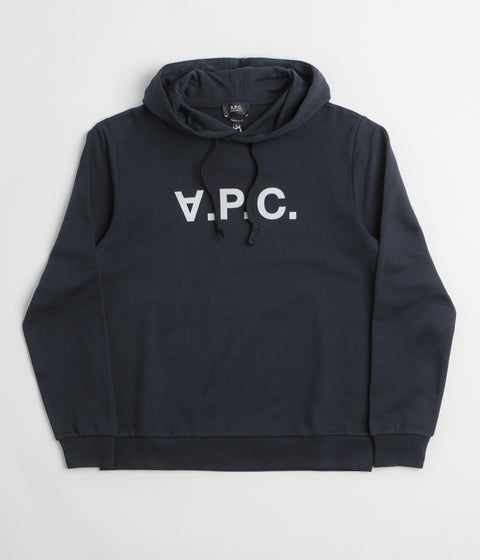 A.P.C. Grand VPC Hoodie in Dark Navy and Ecru