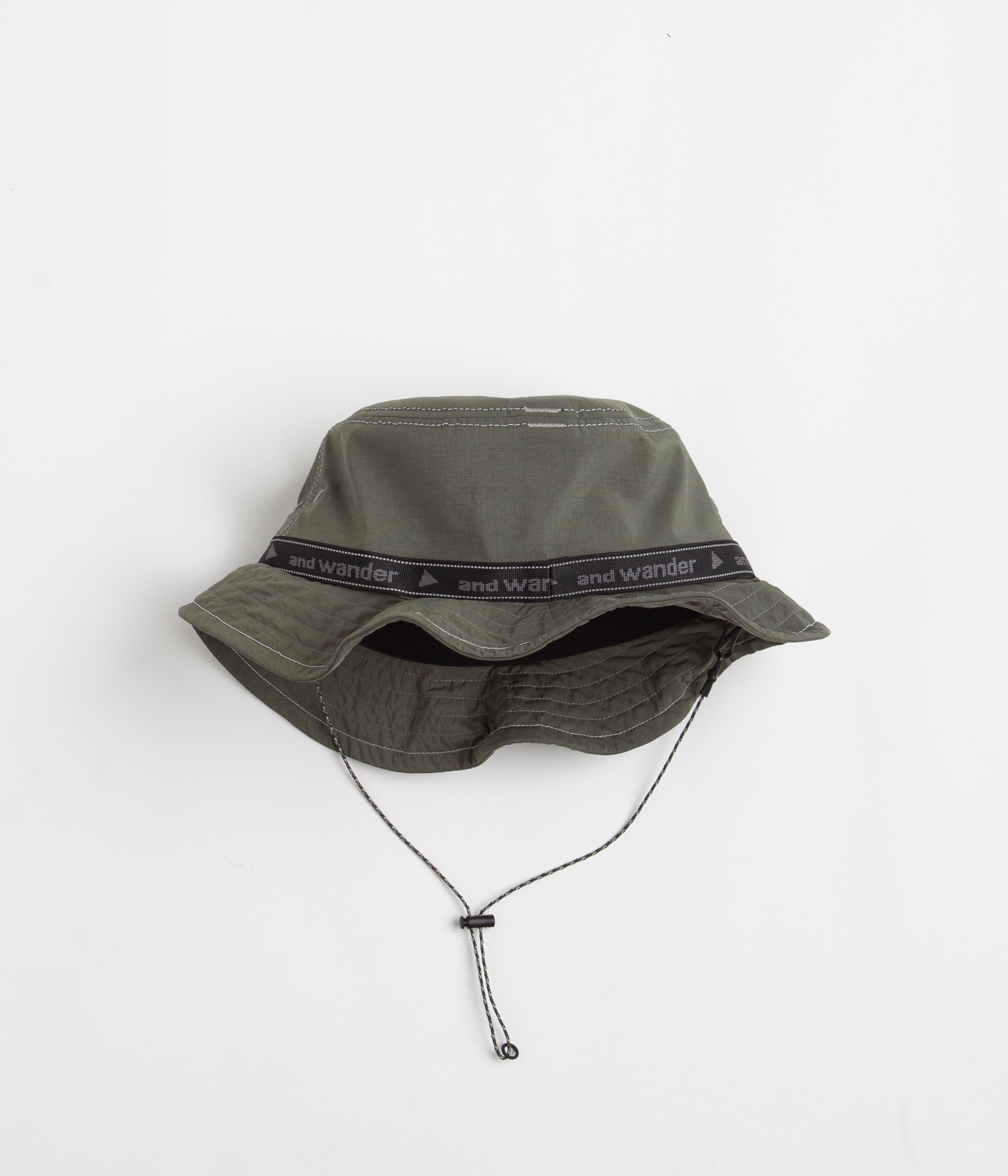 and wander jq tape bucket hat グレー And Wander JQ tape hat - grey | Garmentory