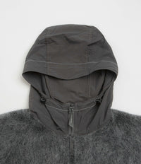 and wander Mohair Wool Hoodie - Grey thumbnail