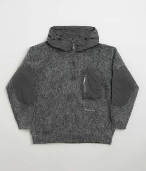 and wander Mohair Wool Hoodie - Grey