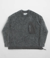 and wander Mohair Wool Sweatshirt - Grey thumbnail