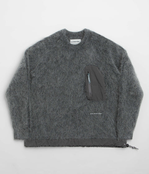and wander Mohair Wool Sweatshirt in Grey