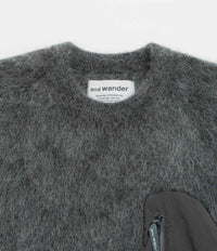 and wander Mohair Wool Sweatshirt - Grey thumbnail