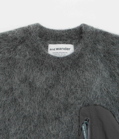 and wander Mohair Wool Sweatshirt in Grey