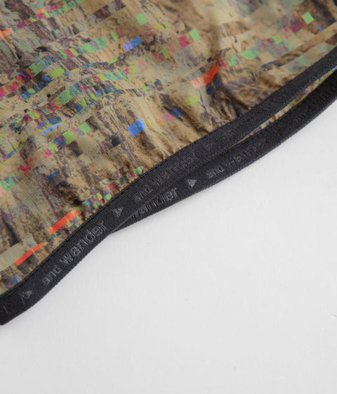 and wander Pertex Printed Wind T-Shirt in Beige