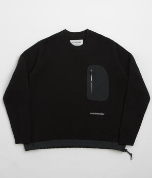 and wander Shetland Wool Sweatshirt - Black