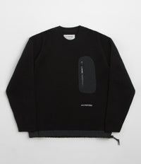 and wander Shetland Wool Sweatshirt - Black thumbnail