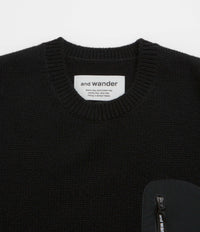 and wander Shetland Wool Sweatshirt - Black thumbnail