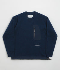 and wander Shetland Wool Sweatshirt - Blue thumbnail