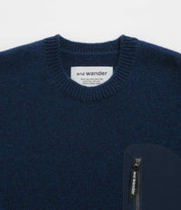 and wander Shetland Wool Sweatshirt - Blue thumbnail