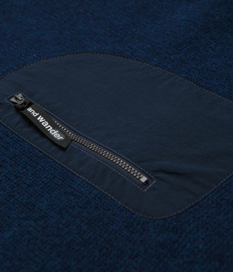 and wander Shetland Wool Sweatshirt in Blue