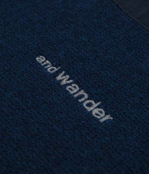 and wander Shetland Wool Sweatshirt in Blue