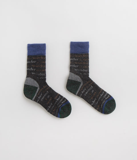 and wander Wool Socks in Charcoal