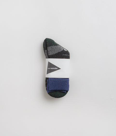 and wander Wool Socks in Charcoal