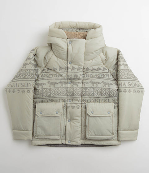 and wander x Maison Kitsune Nordic Border Insulation Jacket in Light Beige