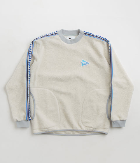 and wander x Maison Kitsune Pullover Fleece Sweatshirt in White